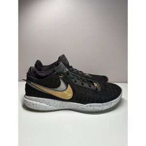 Nike Lebron XX 20 Metallic Gold Black Sneakers DJ5423-003 - Size 9